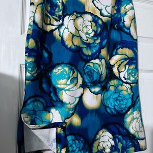 Floral Blue and White Scarf